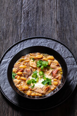smoked ham hock chicken chili in a bowl