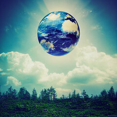 Obraz na płótnie Canvas Earth day - Environnement - Respect the planet