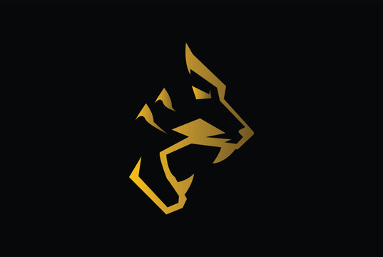tiger head silhouette icon logo design, tiger minimal logo.
