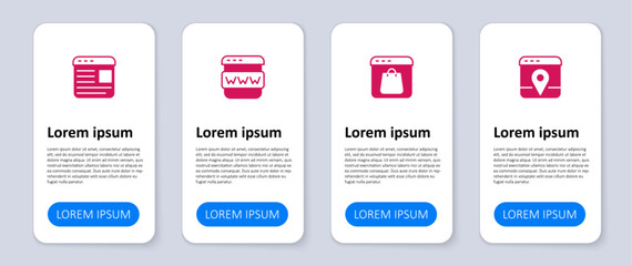 Set Infographic of city map, Online shopping on screen, Browser window and Advertising. Business infographic template. Vector