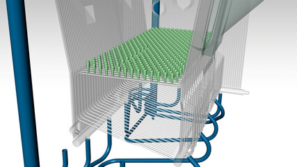 circulating fluidized bed boiler 3D illustration