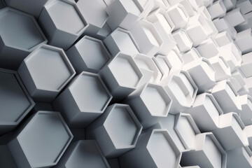 Abstract background, white geometric honeycombs. AI generative.