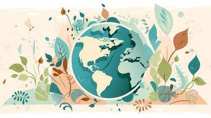 earth day illustration. concept of preservation and protection. generative ai