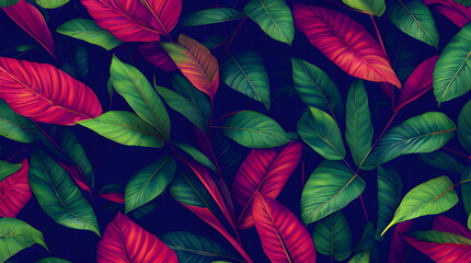 Leaves Foliage Background Botanical Flowers with copy space  A Dreamy and Mystic Tropic Leaves Imagery on a Lush Background Generated by AI