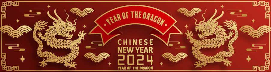 Happy chinese new year 2024 year of the chinese dragon zodiac