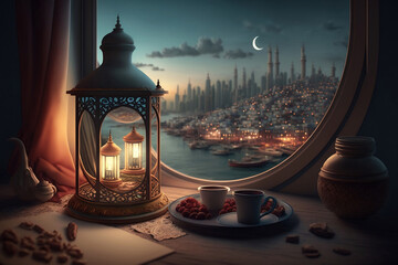 ramadan, eid islamic background, generative ai