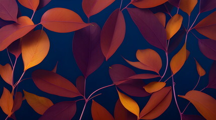 Leaf Foliage Background Botanical floral with copy space  An Ornate Vector Wallpaper Featuring Vibrant Autumn Leaves Made Possible by Generative AI