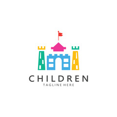 Fototapeta premium kindergarten logo design simple vector template icon illustration,for education,playgroup,children's learning home,children's school with a modern concept