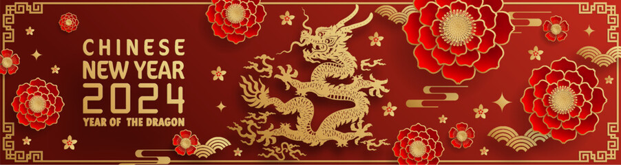 Happy chinese new year 2024 year of the chinese dragon zodiac