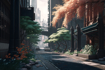 Naklejka premium 日本 風景 | Japanese landscape Generative AI