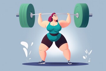 woman lifting weights vector 