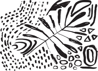 Grunge Hand Drawn Contemporary Abstract Background.