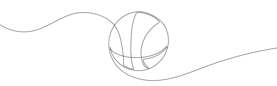 recommend clip art: Basketball one line art. Continuous line drawing of ball