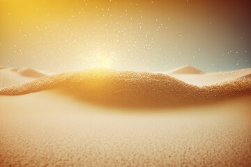 Bright sand beach sunshine background Summertime backdrop with Generative AI technology.