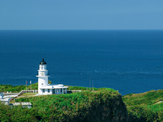 Fototapeta na wymiar Aerial view of Sandiao Cape Lighthouse, Taiwan.