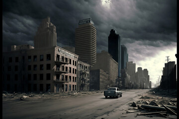 uninhabited city economic crisis, generative ai
