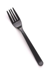 Black disposable plastic fork