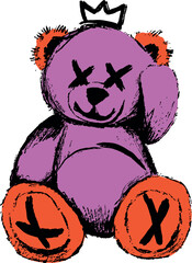 teddy bear crown with slogan Vector design for t-shirt graphics, banner, fashion prints, slogan tees, stickers, flyer, posters and other creative uses © oa.works