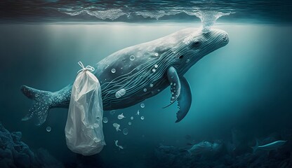 Ocean pollution created using AI Generative Technology