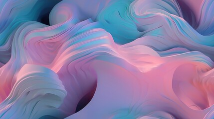 Fototapeta premium abstract colorful background with waves, paper art style, pastel colors soft, highlight calming ocean like view, gradient seamless generative ai