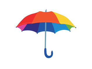 Illustration art of a umbrella logo with isolated background. Rainbow umbrella simple