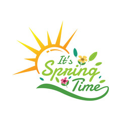 Seasonal spring logo design vector.