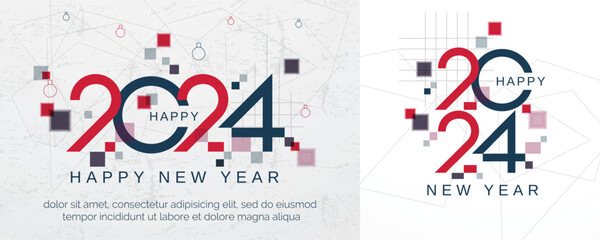 Happy new year 2024 with modern abstract background concept
