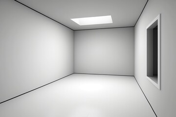 Empty room with white walls and ceiling