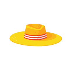 Yellow wide-brimmed hat vector illustration