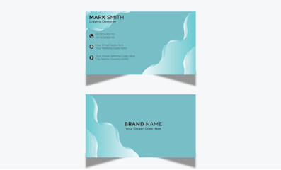 Professional Business Card Design Template Double-sided Horizontal Name card Simple and Clean Visiting Card Vector illustration Colorful Gradient Business Card