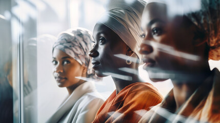 African American businesswomen in meeting