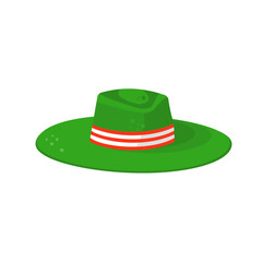 Green  wide-brimmed hat vector illustration