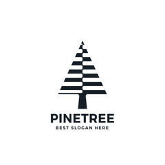 Pine Tree Vintage Logo Vector Icon Illustration