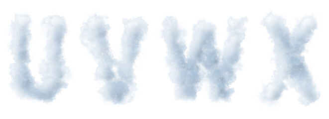 Cloud letter U V W X - obrazy, fototapety, plakaty