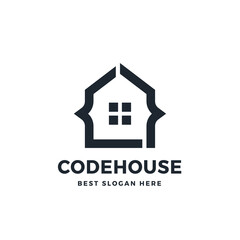 House Code Logo Vector Icon Illustration