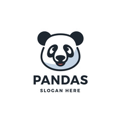Panda Logo Vector Icon Illustration