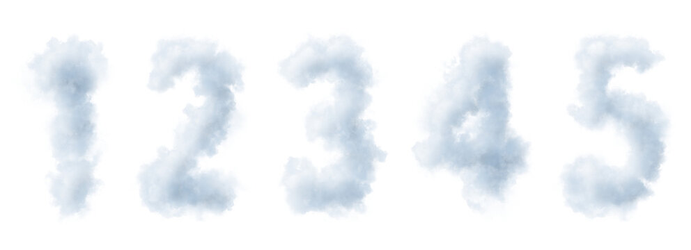 Cloud Letters Number 1, 2, 3, 4, 5