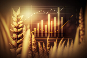 Graph and chart symbol on agriculture industry