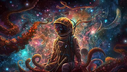 Abstract space art. created using generative Ai