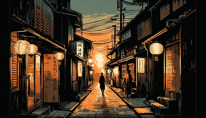 A night in Kyoto. created using generative Ai