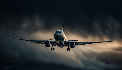 Airplane in the sky. created using Generative Ai