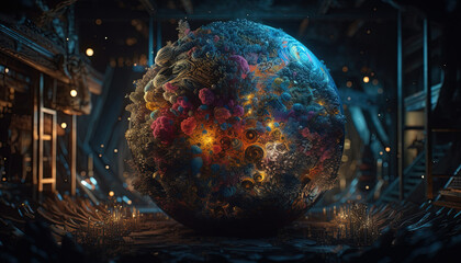 Abstract planet. Created using Generative Ai