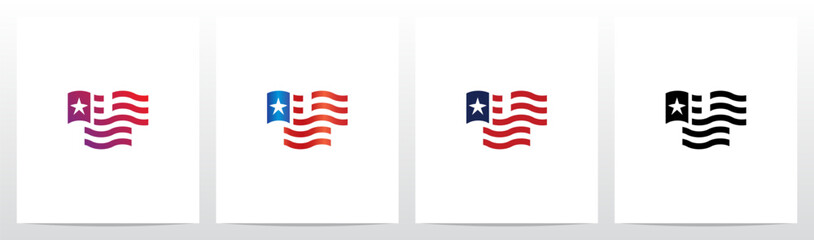 USA Flag Letter Logo Design Y