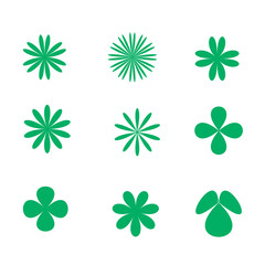 set of four clover green