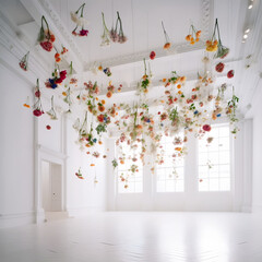 Floral ceiling installation