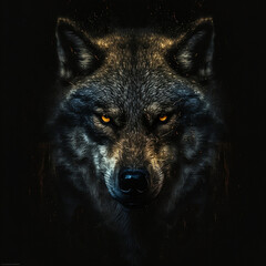 Scary Wolf Head Emblem Generative AI