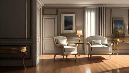 Fototapeta premium modern living room Contemporary interior design of furnished room Generative AI