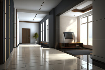 Fototapeta premium Luxury apartment living room come with kitchen latest designs