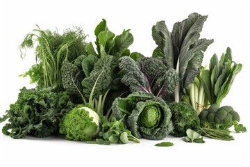 fresh vegetables on white background