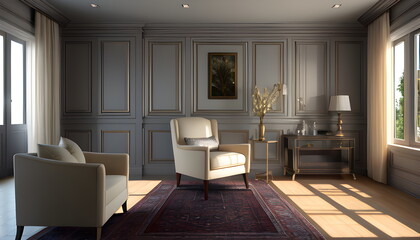 modern living room Contemporary interior design of furnished room Generative AI